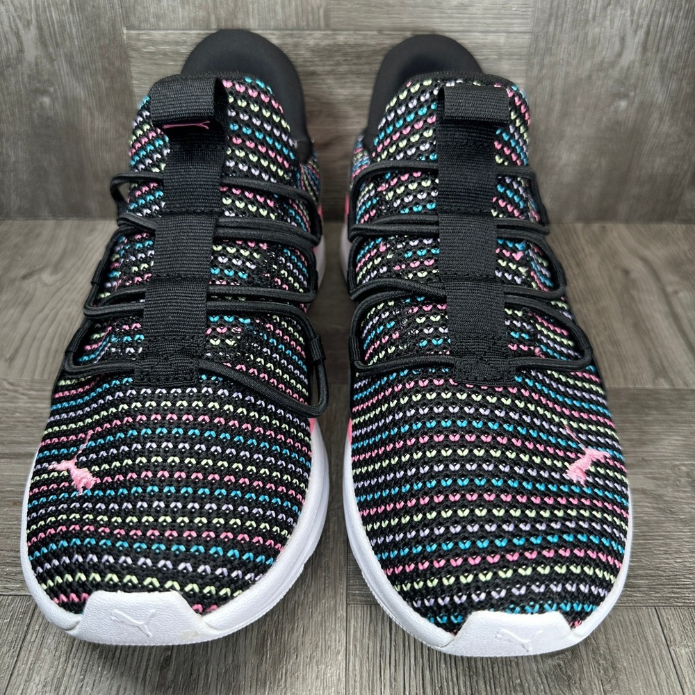 Puma One4All 2.0 Slip On Womens 7.5 Black Pink Multi Knit Athletic Sneakers NEW - Picture 4 of 8